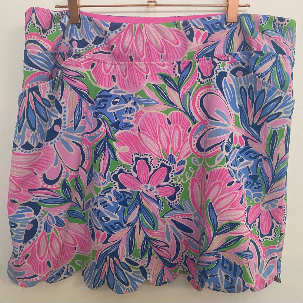 Lilly Pulitzer Monica Skort Floral Patterned Skirt in Pink and Blue
